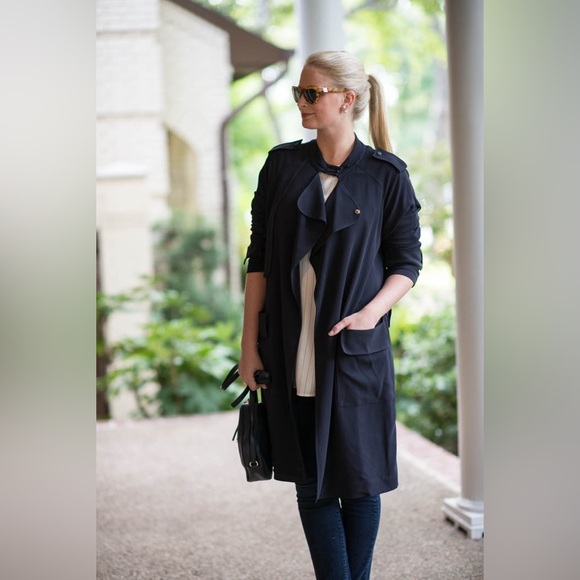 A.L.C Navy Blue Trench Coat Size M - Picture 1 of 9